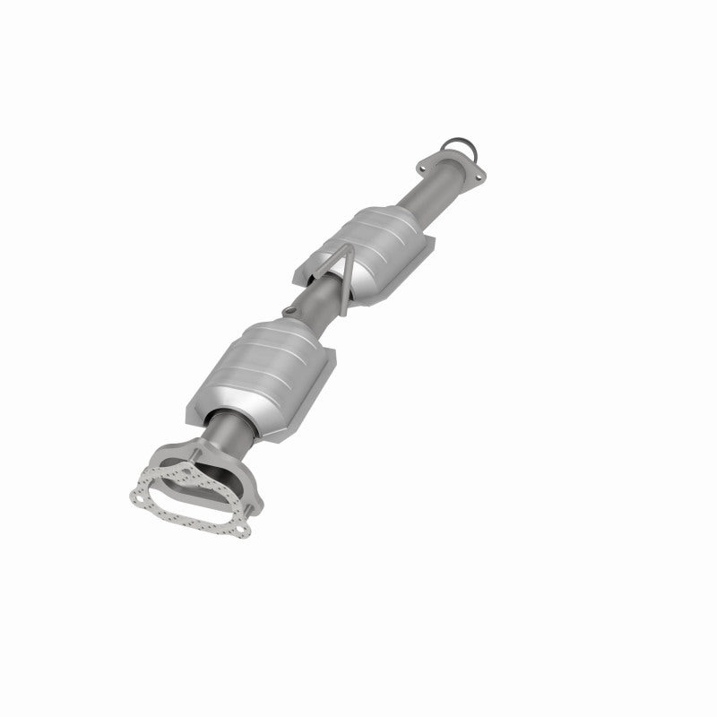 MagnaFlow 93170 hm grade direct-fit catalytic converter, opposite front three-quarter view of the turntable spin