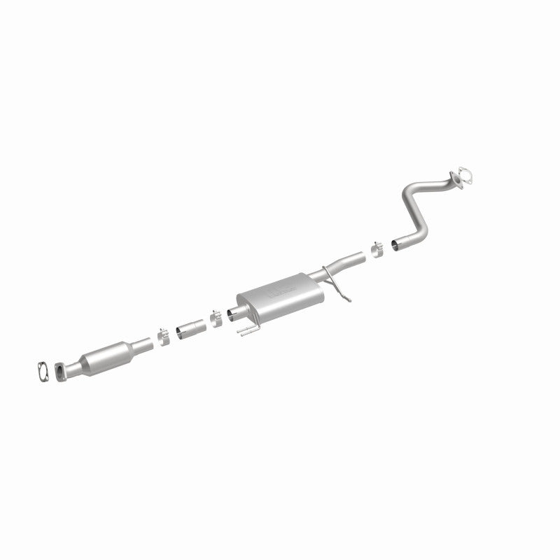 MagnaFlow 52851 oem grade direct-fit catalytic converter, front three-quarter view of the turntable spin