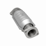 MagnaFlow 23744 hm grade direct-fit catalytic converter, rear three-quarter view of the turntable spin