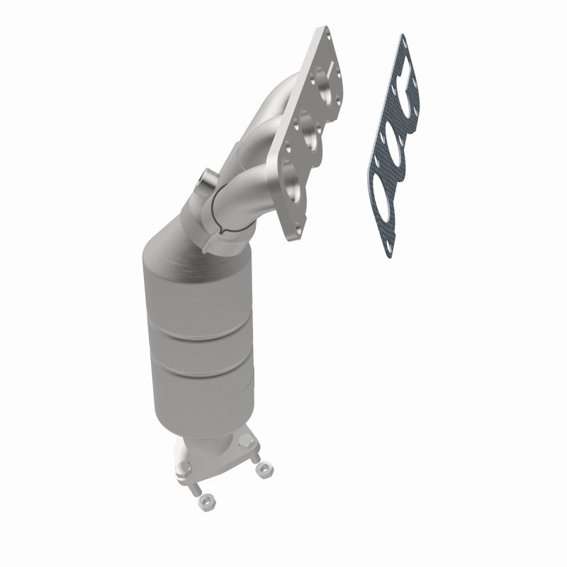 MagnaFlow 452911 carb manifold converter, opposite rear three-quarter view of the turntable spin