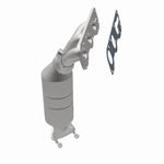 MagnaFlow 452911 carb manifold converter, opposite rear three-quarter view of the turntable spin