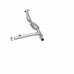 MagnaFlow 93395 hm grade direct-fit catalytic converter, rear three-quarter view of the turntable spin