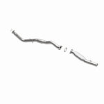 MagnaFlow 93623 hm grade direct-fit catalytic converter, opposite front three-quarter view of the turntable spin
