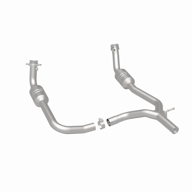 MagnaFlow 52153 oem grade direct-fit catalytic converter, rear three-quarter view of the turntable spin