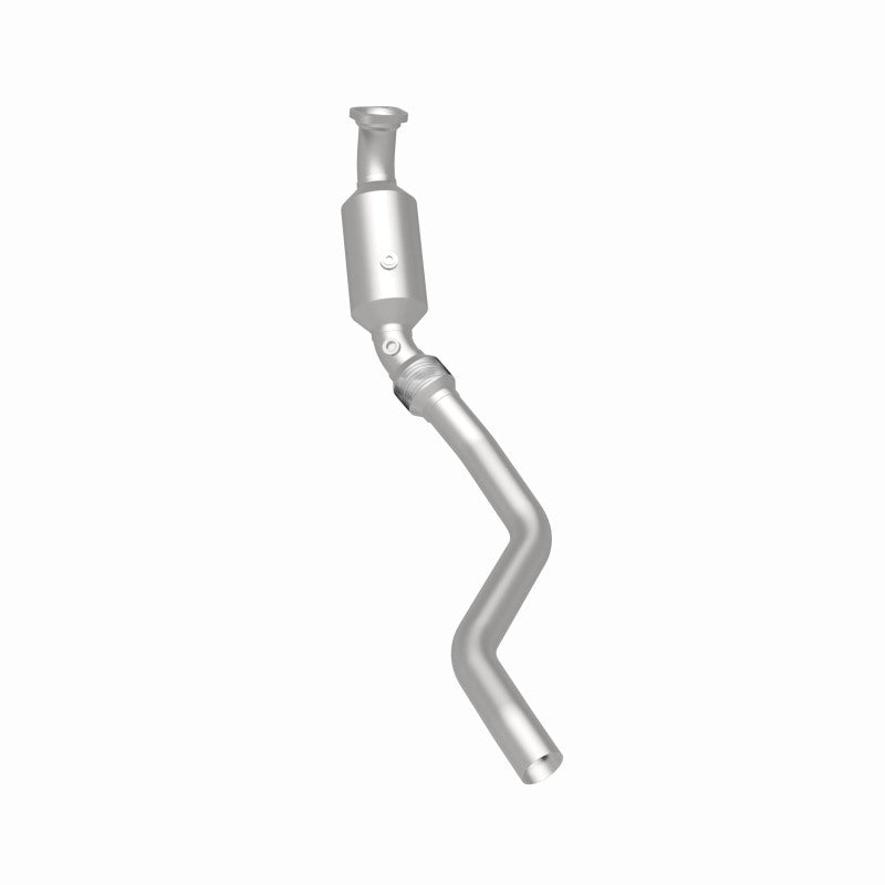 MagnaFlow 49244 oem grade direct-fit catalytic converter, rear three-quarter view of the turntable spin