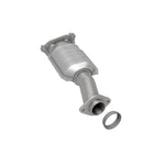 MagnaFlow 93641 hm grade direct-fit catalytic converter, rear three-quarter view of the turntable spin