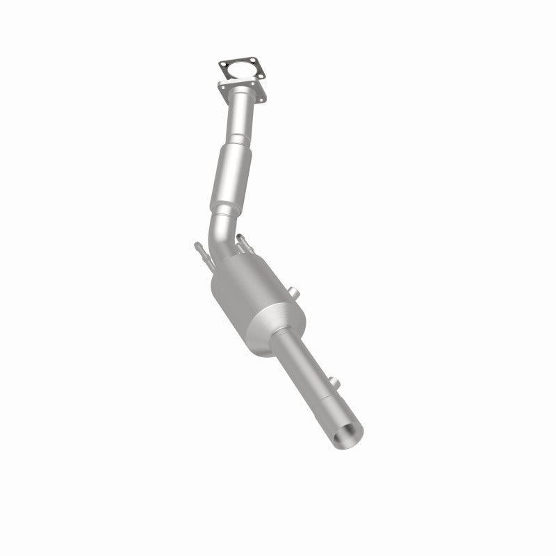 MagnaFlow 5561990 carb direct-fit catalytic converter, rear three-quarter view of the turntable spin