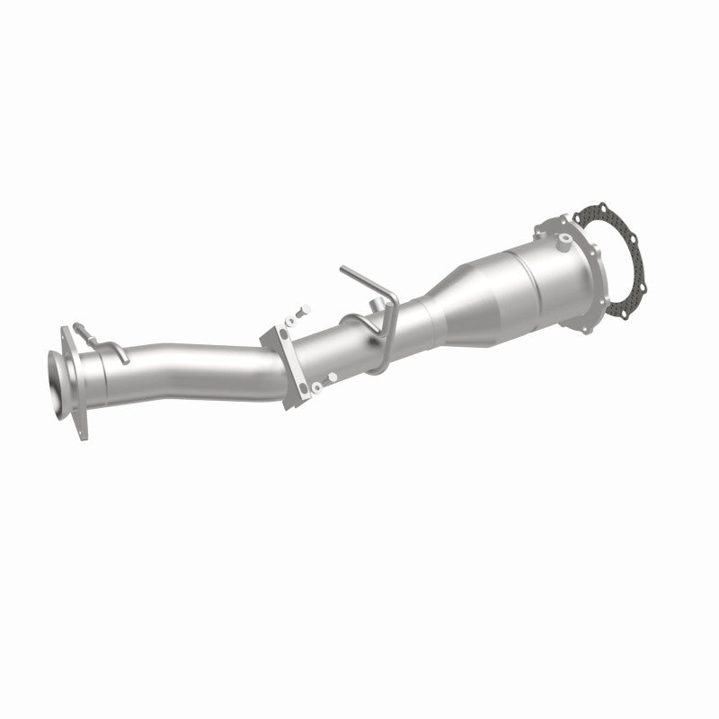 MagnaFlow 60503 oem grade direct-fit catalytic converter, front three-quarter view of the turntable spin