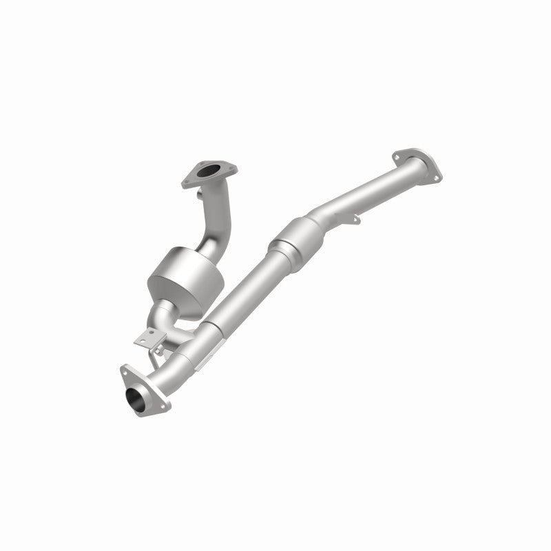 MagnaFlow 24405 hm grade direct-fit catalytic converter, opposite front three-quarter view of the turntable spin
