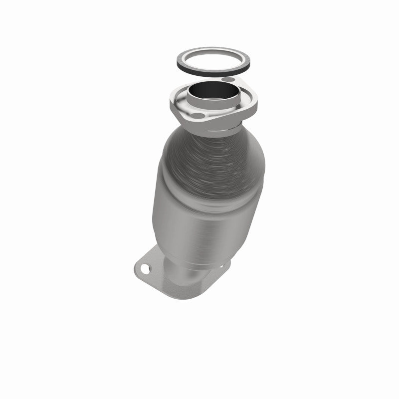 MagnaFlow 93259 hm grade direct-fit catalytic converter, opposite rear three-quarter view of the turntable spin