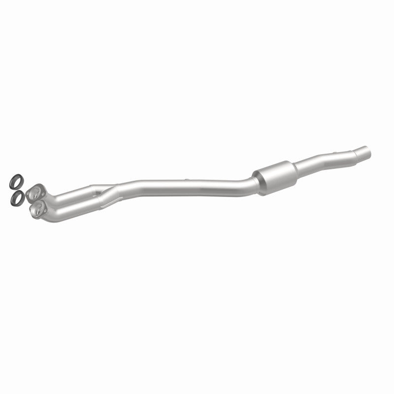 MagnaFlow 4481683 carb direct-fit catalytic converter, front three-quarter view of the turntable spin