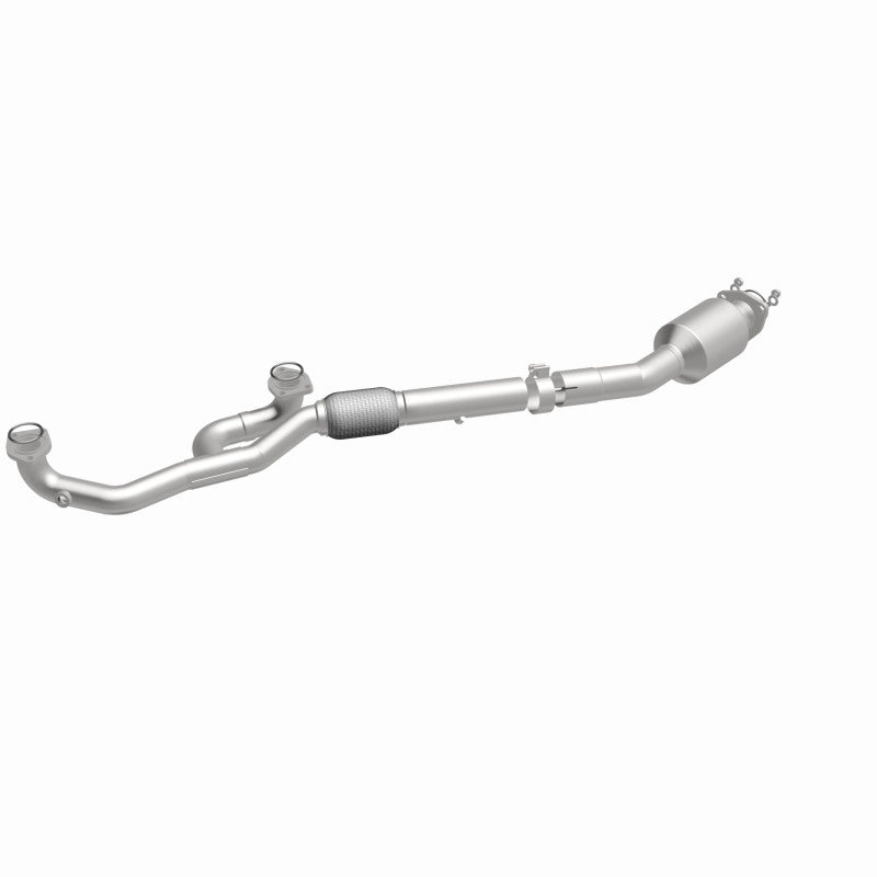 MagnaFlow 280126 oem grade direct-fit catalytic converter, front three-quarter view of the turntable spin