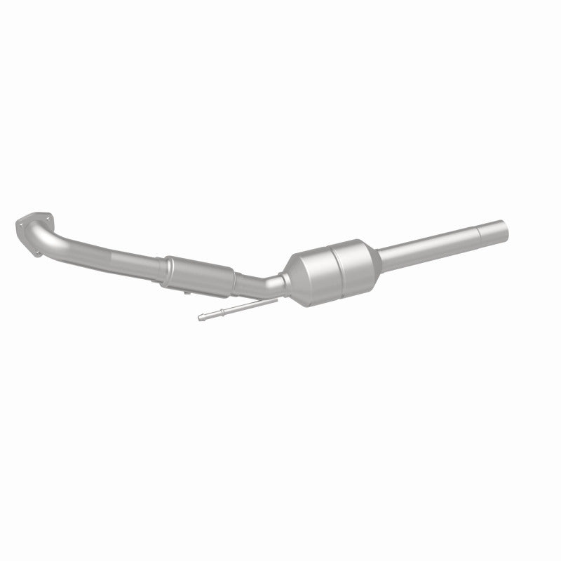 MagnaFlow 52426 oem grade direct-fit catalytic converter, rear three-quarter view of the turntable spin