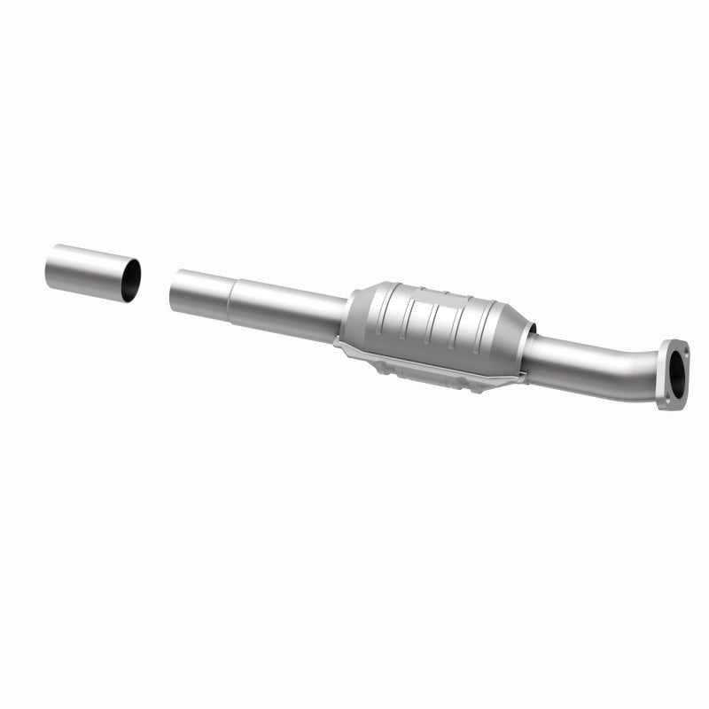 MagnaFlow 23200 hm grade direct-fit catalytic converter, opposite rear three-quarter view of the turntable spin