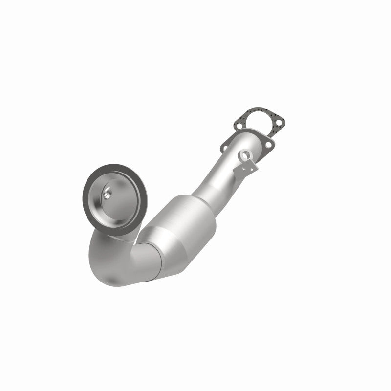 MagnaFlow 49766 oem grade direct-fit catalytic converter, opposite front three-quarter view of the turntable spin