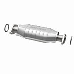 MagnaFlow 23244 hm grade direct-fit catalytic converter, opposite rear three-quarter view of the turntable spin