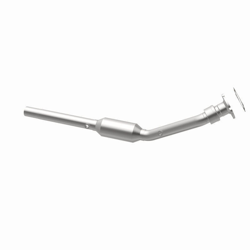MagnaFlow 23773 hm grade direct-fit catalytic converter, opposite rear three-quarter view of the turntable spin