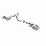 MagnaFlow 52291 oem grade direct-fit catalytic converter, opposite front three-quarter view of the turntable spin