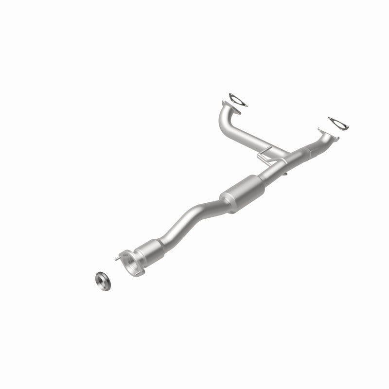 MagnaFlow 52612 oem grade direct-fit catalytic converter, rear view of the turntable spin