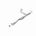 MagnaFlow 52612 oem grade direct-fit catalytic converter, rear view of the turntable spin