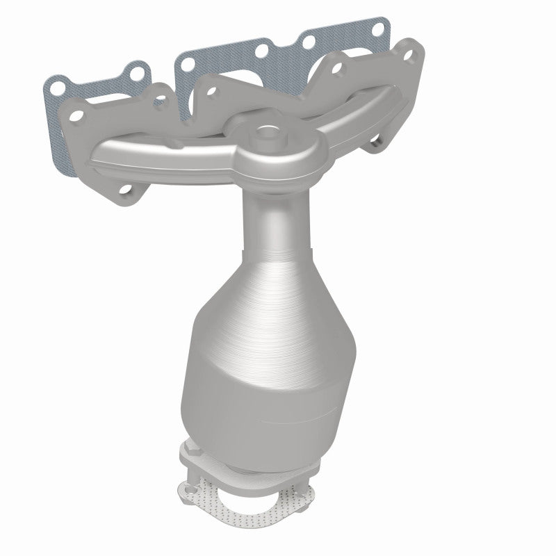 MagnaFlow 50318 hm grade manifold converter, rear three-quarter view of the turntable spin
