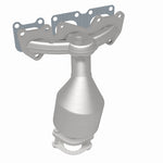 MagnaFlow 50318 hm grade manifold converter, rear three-quarter view of the turntable spin