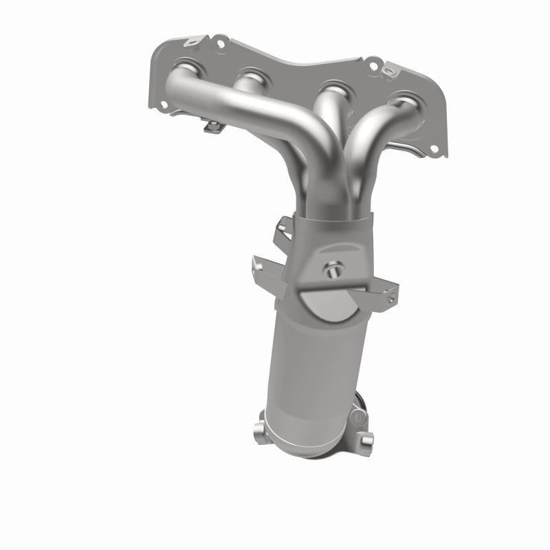 MagnaFlow 452487 carb manifold converter, opposite rear three-quarter view of the turntable spin