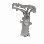 MagnaFlow 452487 carb manifold converter, opposite rear three-quarter view of the turntable spin