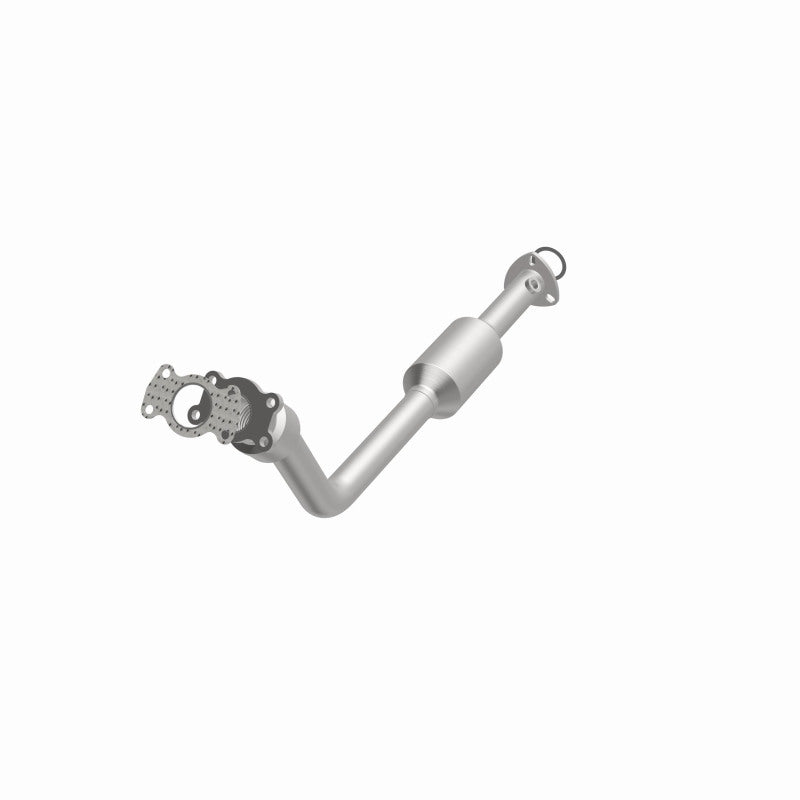 MagnaFlow 23130 hm grade direct-fit catalytic converter, opposite front three-quarter view of the turntable spin