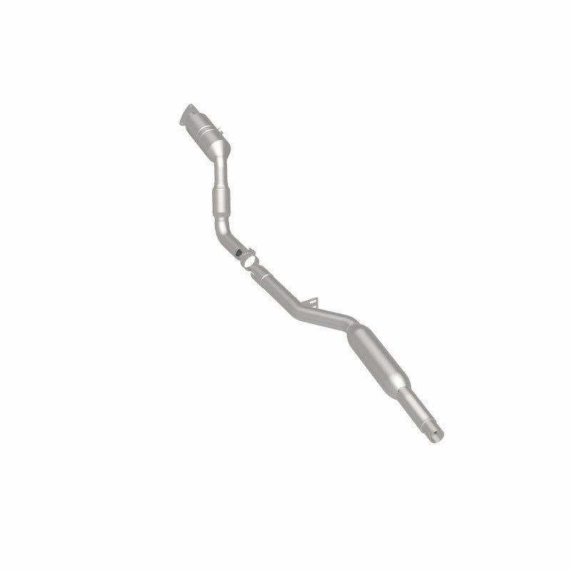 MagnaFlow 4481132 carb direct-fit catalytic converter, rear three-quarter view of the turntable spin