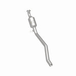 MagnaFlow 52177 oem grade direct-fit catalytic converter, rear three-quarter view of the turntable spin