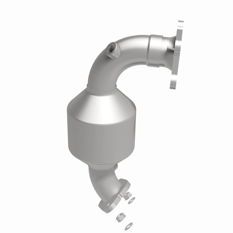 MagnaFlow 52001 oem grade direct-fit catalytic converter, side view of the turntable spin