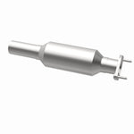 MagnaFlow 5571981 carb direct-fit catalytic converter, opposite rear three-quarter view of the turntable spin