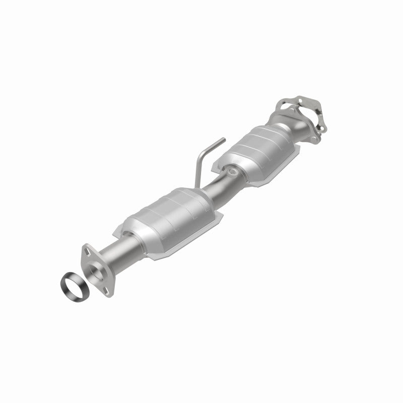 MagnaFlow 93104 hm grade direct-fit catalytic converter, rear view of the turntable spin