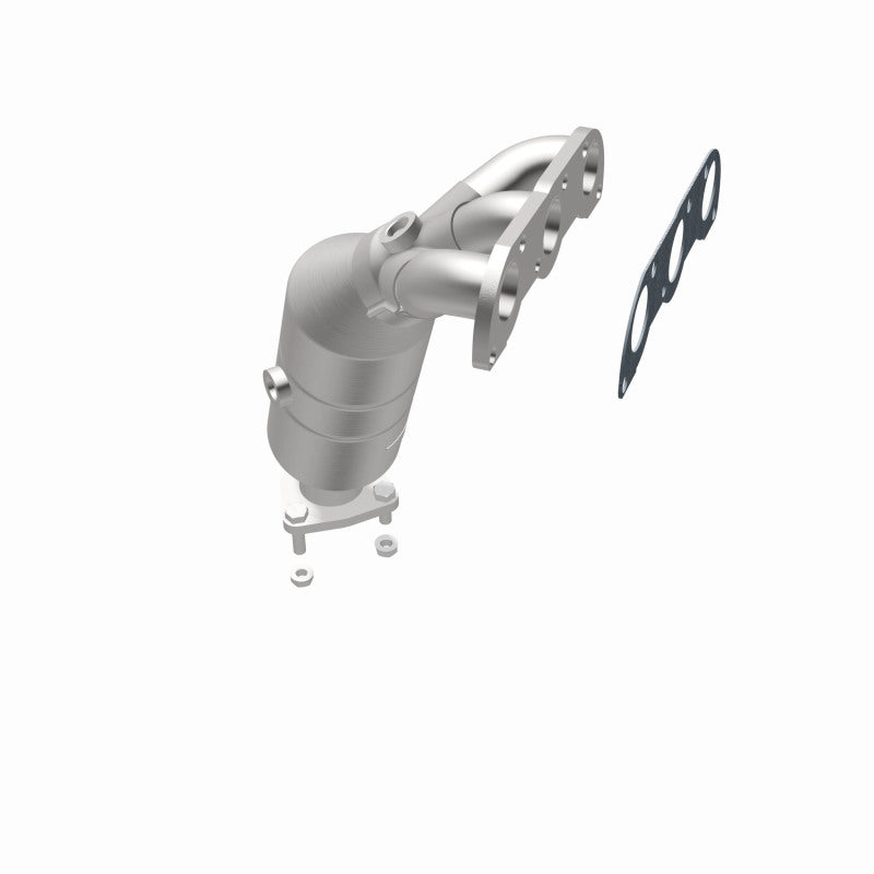MagnaFlow 452912 carb manifold converter, opposite rear three-quarter view of the turntable spin