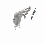 MagnaFlow 452912 carb manifold converter, opposite rear three-quarter view of the turntable spin