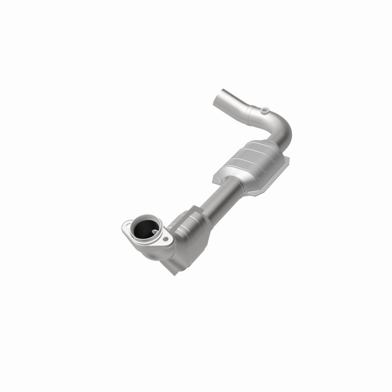 MagnaFlow 51433 oem grade direct-fit catalytic converter, opposite front three-quarter view of the turntable spin