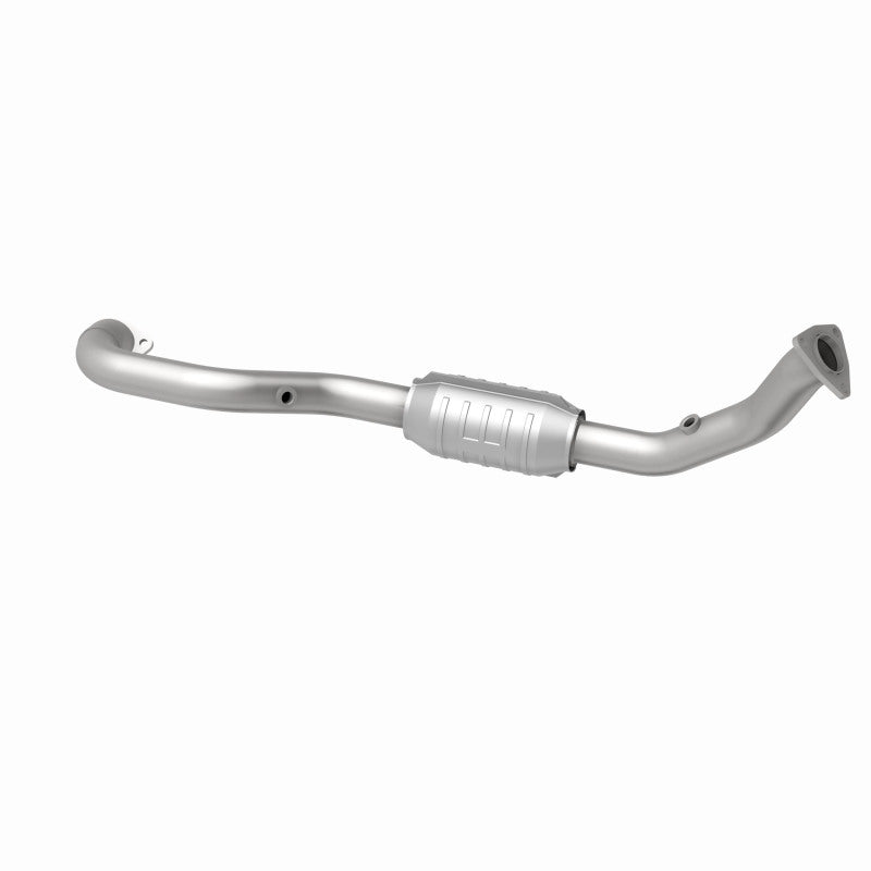 MagnaFlow 23632 hm grade direct-fit catalytic converter, opposite rear three-quarter view of the turntable spin