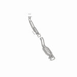 MagnaFlow 447273 carb direct-fit catalytic converter, rear three-quarter view of the turntable spin