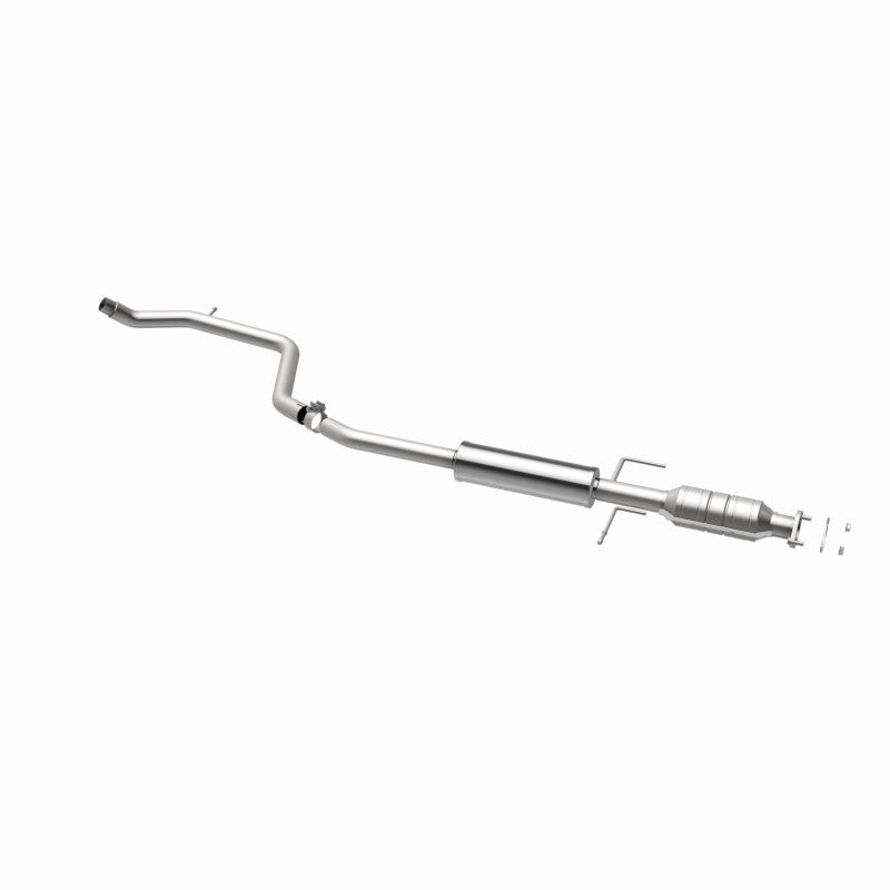 MagnaFlow 24886 hm grade direct-fit catalytic converter, opposite rear three-quarter view of the turntable spin