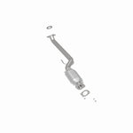 MagnaFlow 23134 hm grade direct-fit catalytic converter, rear three-quarter view of the turntable spin