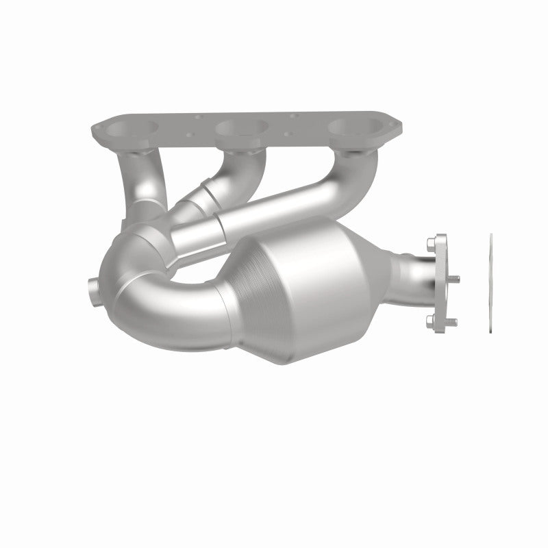 MagnaFlow 52328 oem grade manifold converter, side view of the turntable spin