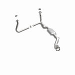 MagnaFlow 23139 hm grade direct-fit catalytic converter, rear three-quarter view of the turntable spin