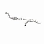 MagnaFlow 93252 hm grade direct-fit catalytic converter, side view of the turntable spin