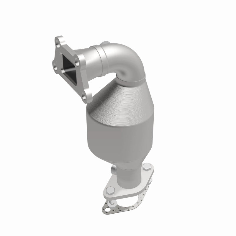 MagnaFlow 52185 oem grade direct-fit catalytic converter, front three-quarter view of the turntable spin