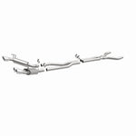 MagnaFlow 15053 street series cat-back exhaust, front three-quarter view of the turntable spin