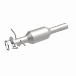 MagnaFlow 5571196 carb direct-fit catalytic converter, front three-quarter view of the turntable spin