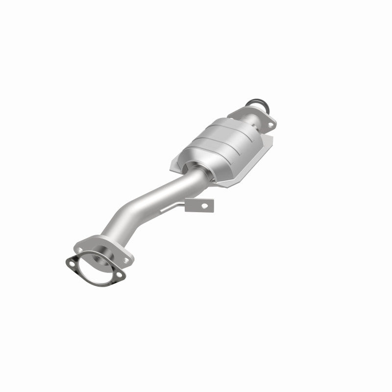 MagnaFlow 23874 hm grade direct-fit catalytic converter, opposite front three-quarter view of the turntable spin