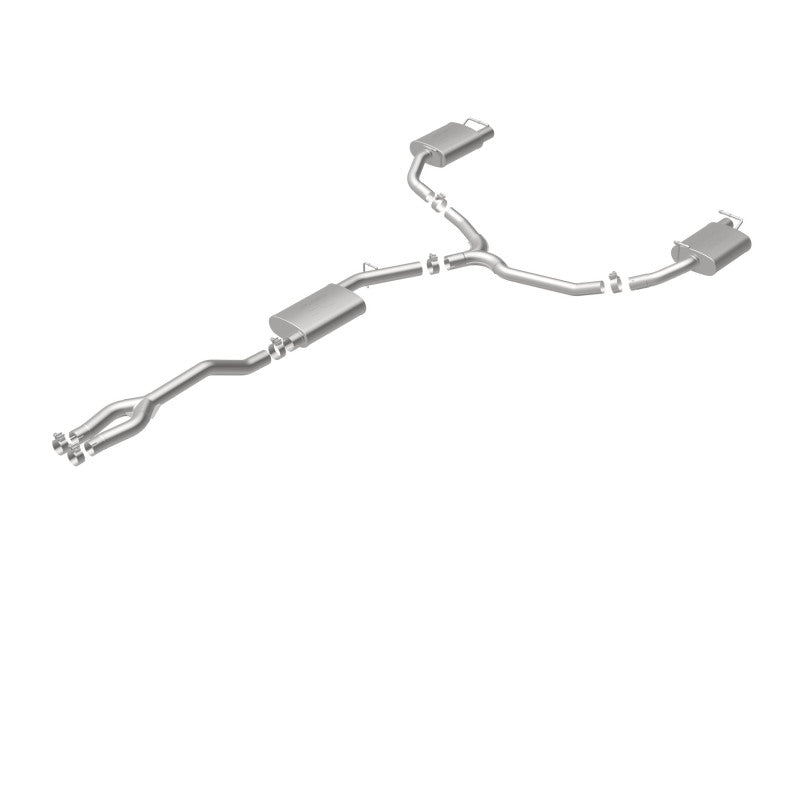 MagnaFlow 19225 street series cat-back exhaust, rear view of the turntable spin