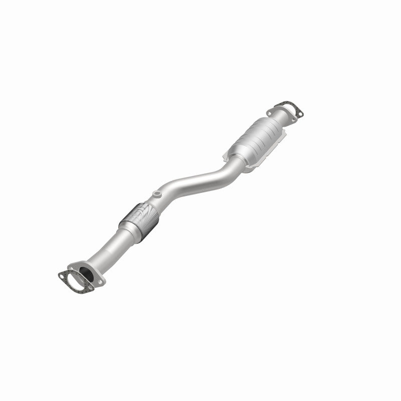 MagnaFlow 93136 hm grade direct-fit catalytic converter, opposite front three-quarter view of the turntable spin